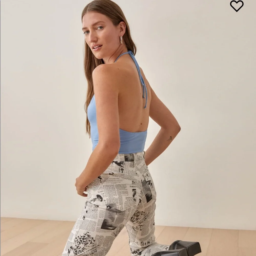 NWT reformation BAXTER TOP PARISIAN BLUE - Picture 2 of 6